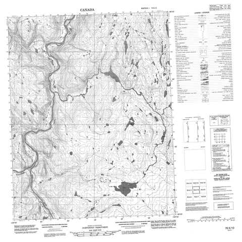 076K10 No Title Canadian topographic map, 1:50,000 scale