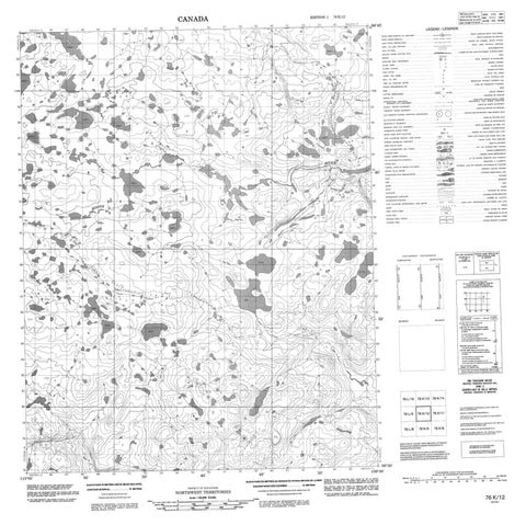 076K12 No Title Canadian topographic map, 1:50,000 scale