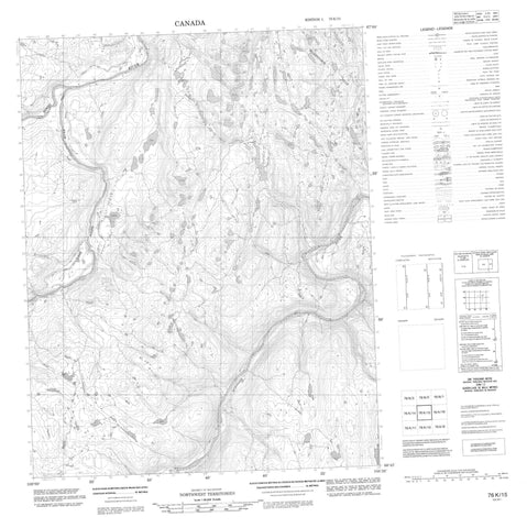 076K15 No Title Canadian topographic map, 1:50,000 scale