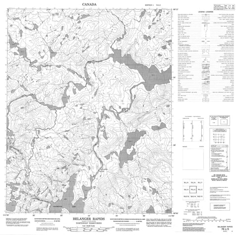 076L03 Belanger Rapids Canadian topographic map, 1:50,000 scale