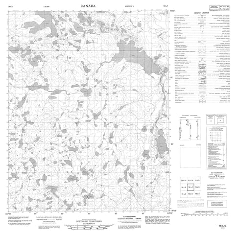 076L07 No Title Canadian topographic map, 1:50,000 scale