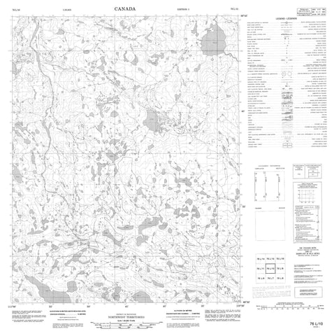 076L10 No Title Canadian topographic map, 1:50,000 scale