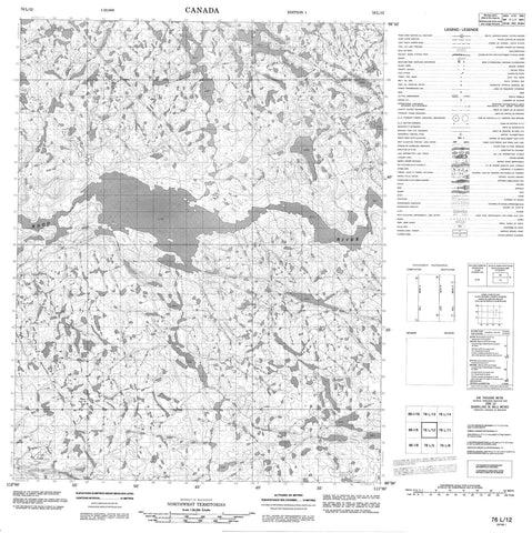 076L12 No Title Canadian topographic map, 1:50,000 scale