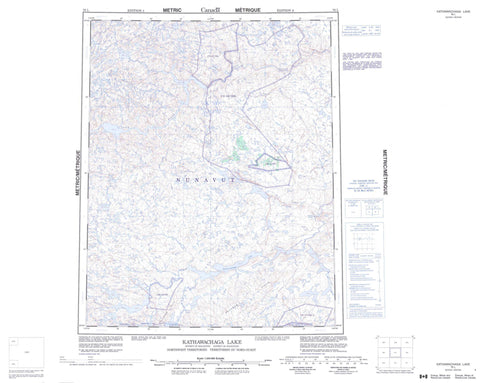 076L Kathawachaga Lake Canadian topographic map, 1:250,000 scale