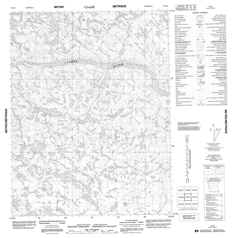 076M01 No Title Canadian topographic map, 1:50,000 scale