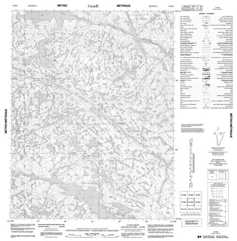 076M03 No Title Canadian topographic map, 1:50,000 scale