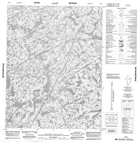 076M04 No Title Canadian topographic map, 1:50,000 scale