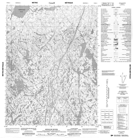 076M11 Anialik River Canadian topographic map, 1:50,000 scale