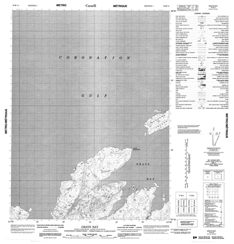 076M14 Grays Bay Canadian topographic map, 1:50,000 scale