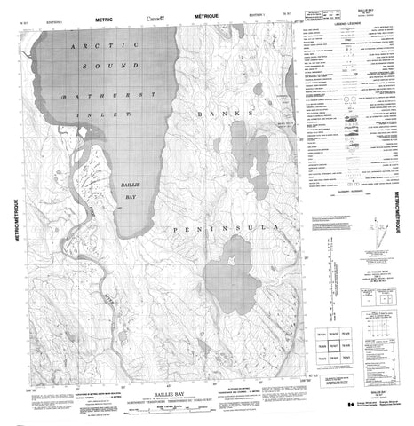 076N07 Baillie Bay Canadian topographic map, 1:50,000 scale