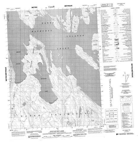 076N08 Goulburn Lake Canadian topographic map, 1:50,000 scale