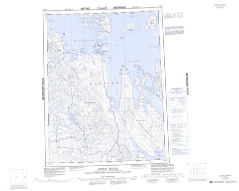 076N Arctic Sound Canadian topographic map, 1:250,000 scale