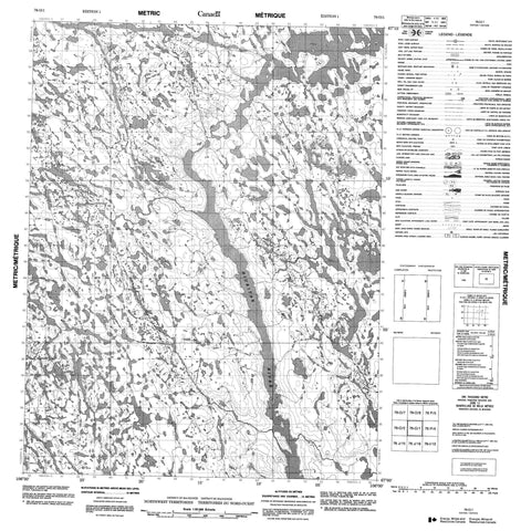 076O01 No Title Canadian topographic map, 1:50,000 scale