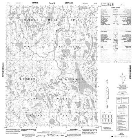 076P14 No Title Canadian topographic map, 1:50,000 scale