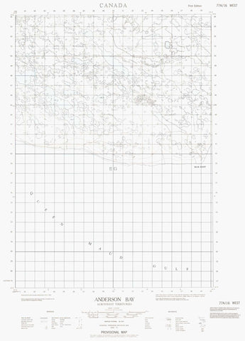 077A16W Anderson Bay Canadian topographic map, 1:50,000 scale