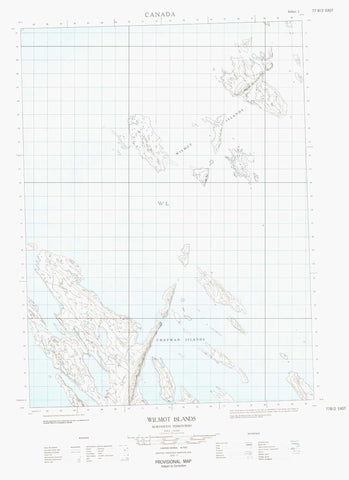 077B02E Wilmot Islands Canadian topographic map, 1:50,000 scale