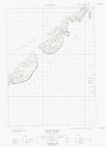 077B02W Wilmot Islands Canadian topographic map, 1:50,000 scale