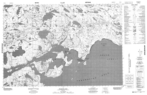 077B11 Wilbank Bay Canadian topographic map, 1:50,000 scale