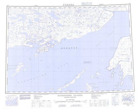 077B Richardson Islands Canadian topographic map, 1:250,000 scale