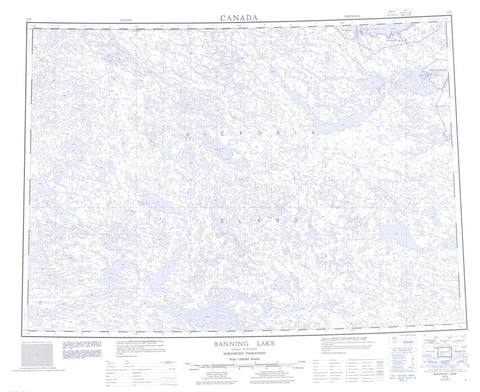 077C Banning Lake Canadian topographic map, 1:250,000 scale