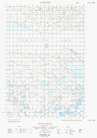 077D07E No Title Canadian topographic map, 1:50,000 scale