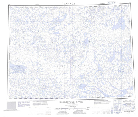 077F Kagloryuak River Canadian topographic map, 1:250,000 scale