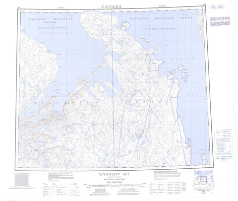 078B Wynniatt Bay Canadian topographic map, 1:250,000 scale