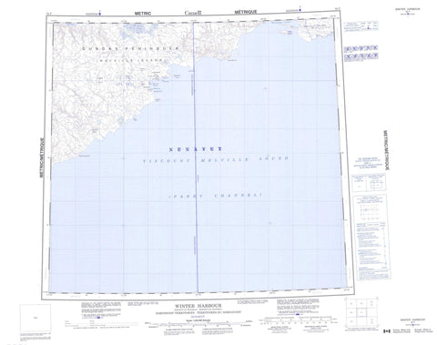 078F Winter Harbour Canadian topographic map, 1:250,000 scale