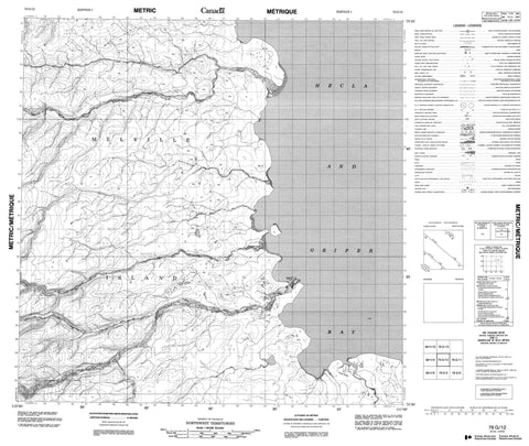 078G12 No Title Canadian topographic map, 1:50,000 scale