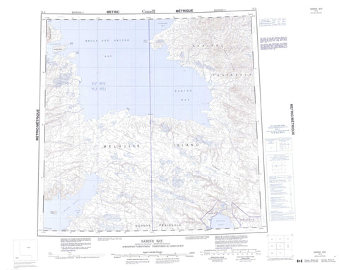 078G Sabine Bay Canadian topographic map, 1:250,000 scale