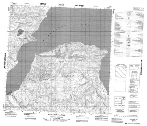 078H13 Weatherall Bay Canadian topographic map, 1:50,000 scale