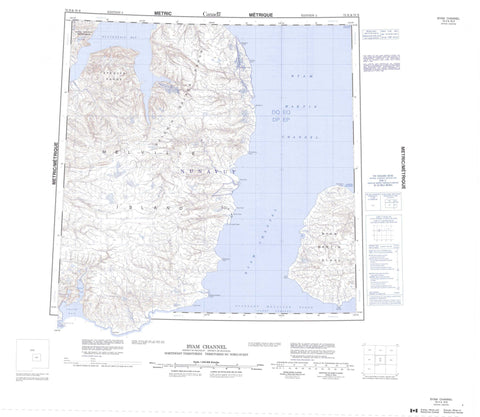 078H Byam Channel Canadian topographic map, 1:250,000 scale