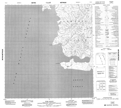 079A08 Pym Point Canadian topographic map, 1:50,000 scale