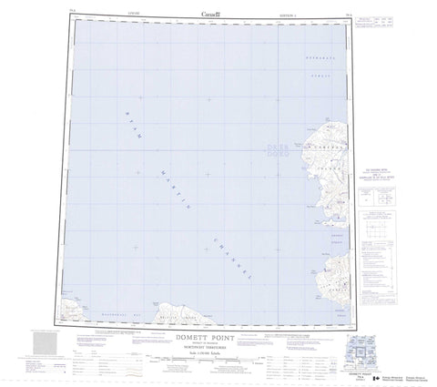 079A Domett Point Canadian topographic map, 1:250,000 scale