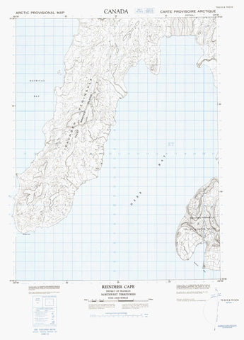 079E16 Reindeer Cape Canadian topographic map, 1:50,000 scale