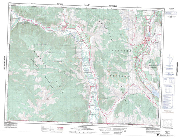 082E04 Keremeos Canadian topographic map, 1:50,000 scale