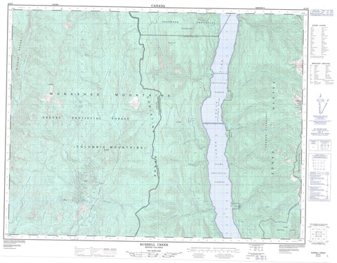 082E09 Burrell Creek Canadian topographic map, 1:50,000 scale