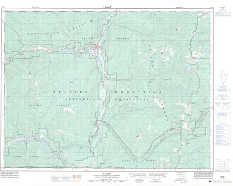 082F03 Salmo Canadian topographic map, 1:50,000 scale