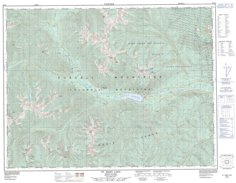082F09 St Mary Lake Canadian topographic map, 1:50,000 scale