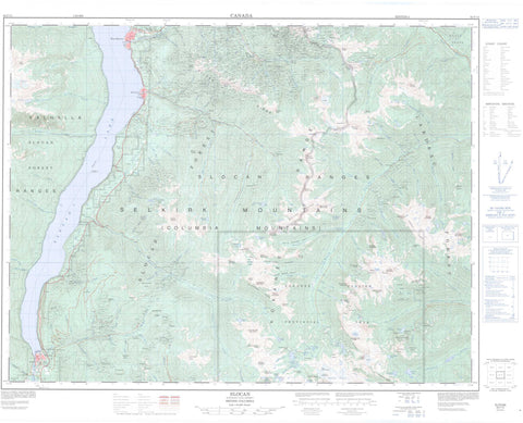 082F14 Slocan Canadian topographic map, 1:50,000 scale