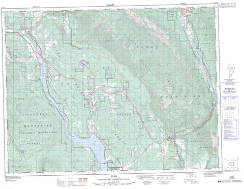 082G06 Elko Canadian topographic map, 1:50,000 scale