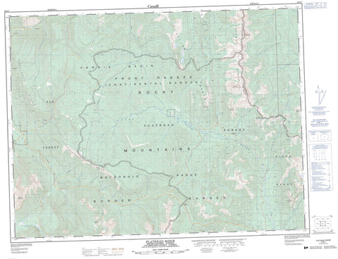 082G07 Flathead Ridge Canadian topographic map, 1:50,000 scale