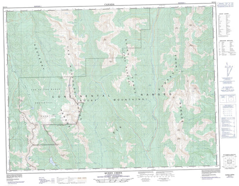 082G14 Queen Creek Canadian topographic map, 1:50,000 scale