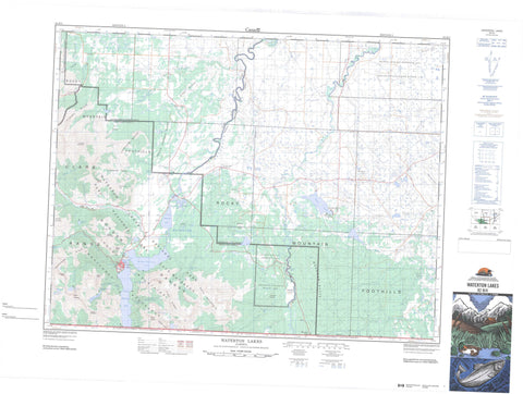 082H04 Waterton Lakes Canadian topographic map, 1:50,000 scale