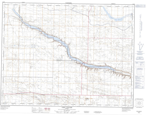 082H09 Chin Coulee Canadian topographic map, 1:50,000 scale