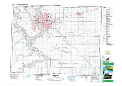 082H10 Lethbridge Canadian topographic map, 1:50,000 scale