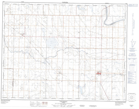 082I01 Vauxhall Canadian topographic map, 1:50,000 scale