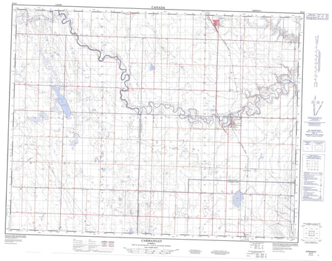 082I03 Carmangay Canadian topographic map, 1:50,000 scale