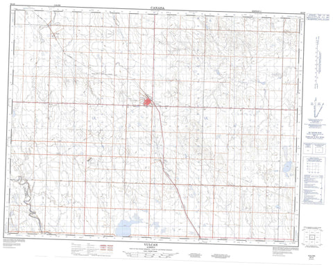 082I06 Vulcan Canadian topographic map, 1:50,000 scale