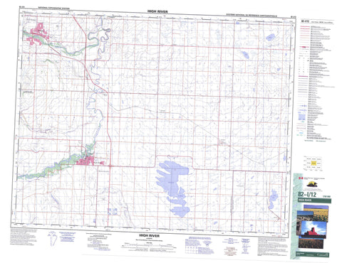 082I12 High River Canadian topographic map, 1:50,000 scale